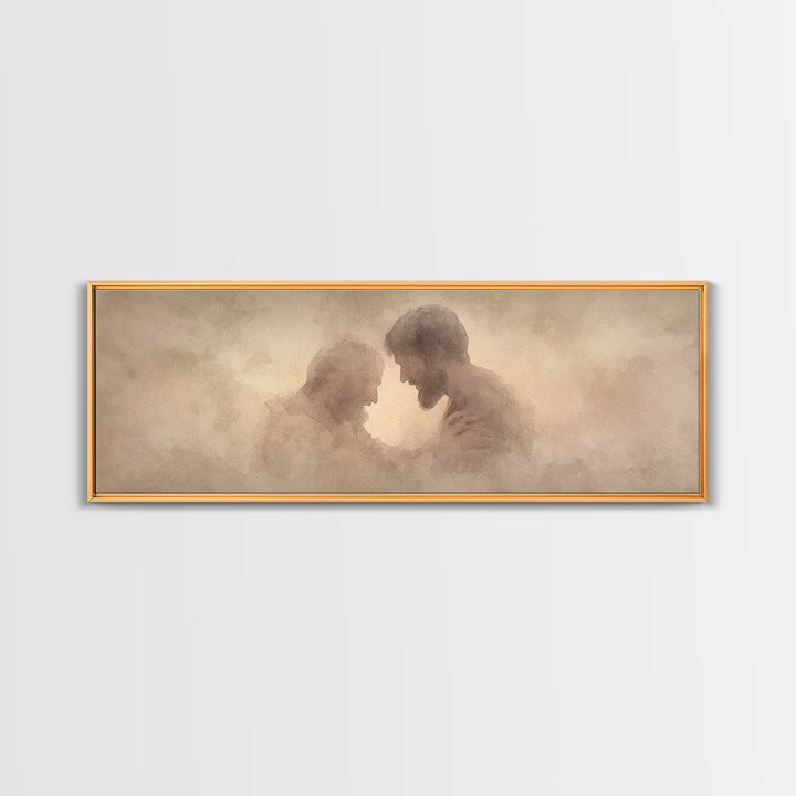 Healing Grace, Framed Canvas Print, Christian Art Canvas, Jesus Painting, Panoramic Wall Art, Christian Wall Art, Christian Gift