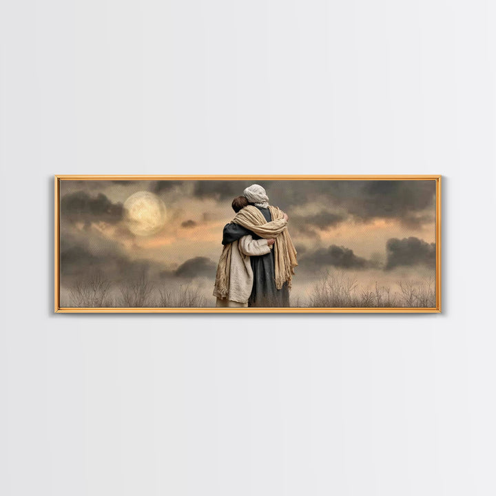Gentle Leading – Framed Canvas Print – Christian Wall Art – Christian Art Canvas – Jesus Painting – Panoramic Painting – Christian Decor