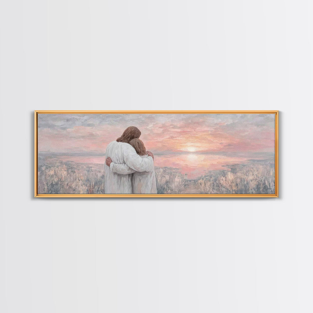 Eternal Hope, Framed Canvas Print, Christian Wall Art, Jesus Painting, Panoramic Art, Christian Art Canvas, Christian Christmas Art