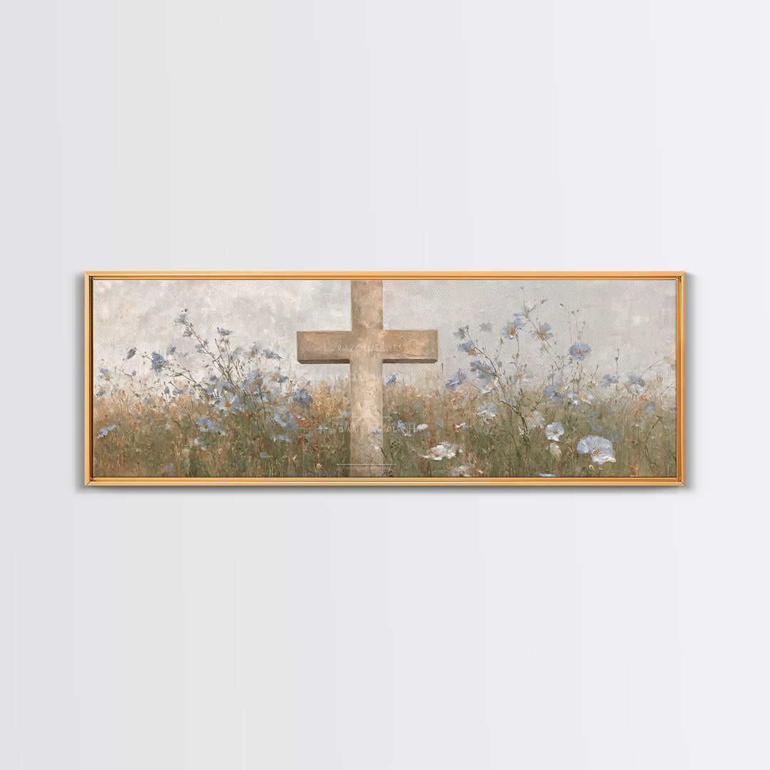 Cross Of Renewal – Framed Canvas Print – Christian Art Canvas – Christian Wall Art – Panoramic Art – Christian Art – Christian Gift