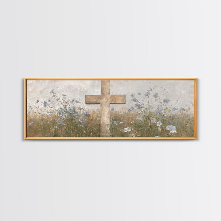 Cross Of Renewal – Framed Canvas Print – Christian Art Canvas – Christian Wall Art – Panoramic Art – Christian Art – Christian Gift
