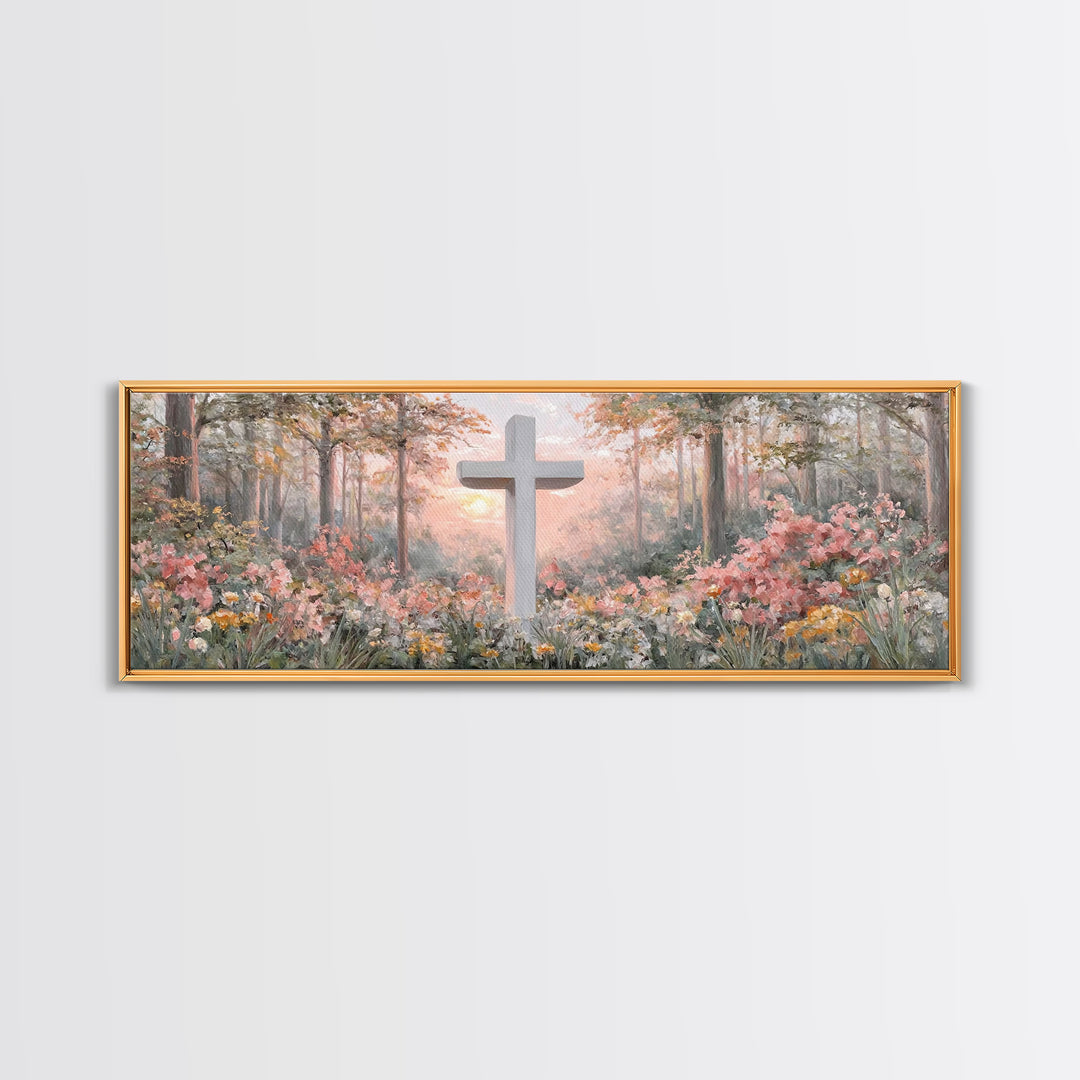 Morning Of Grace – Framed Canvas Print – Christian Wall Art – Christian Art Canvas – Panoramic Art – Christian Painting – Christian Gift