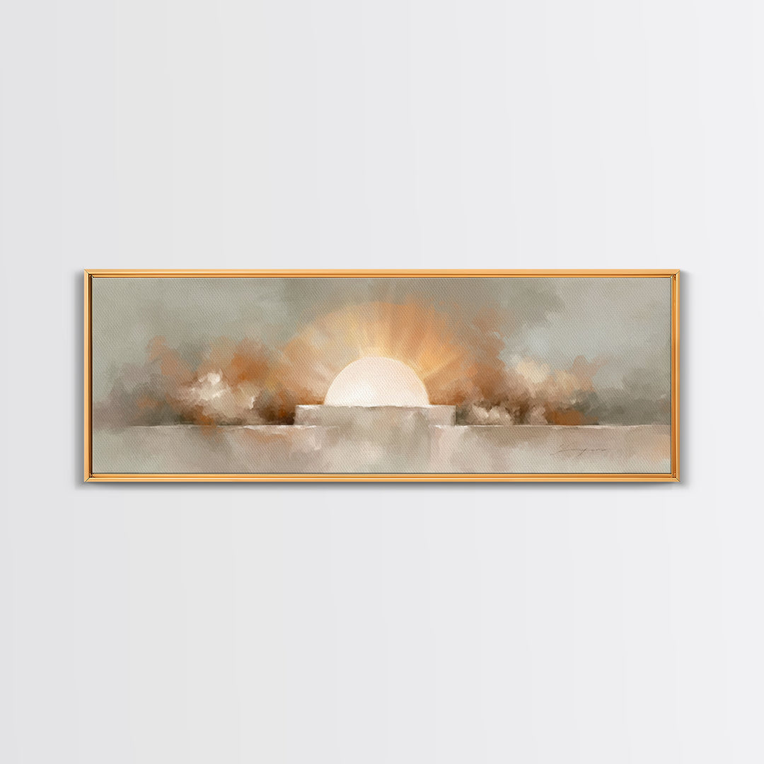 Stone Of Glory – Framed Canvas Print – Christian Wall Art – Christian Art Canvas – Panoramic Painting – Christian Art – Christian Gift