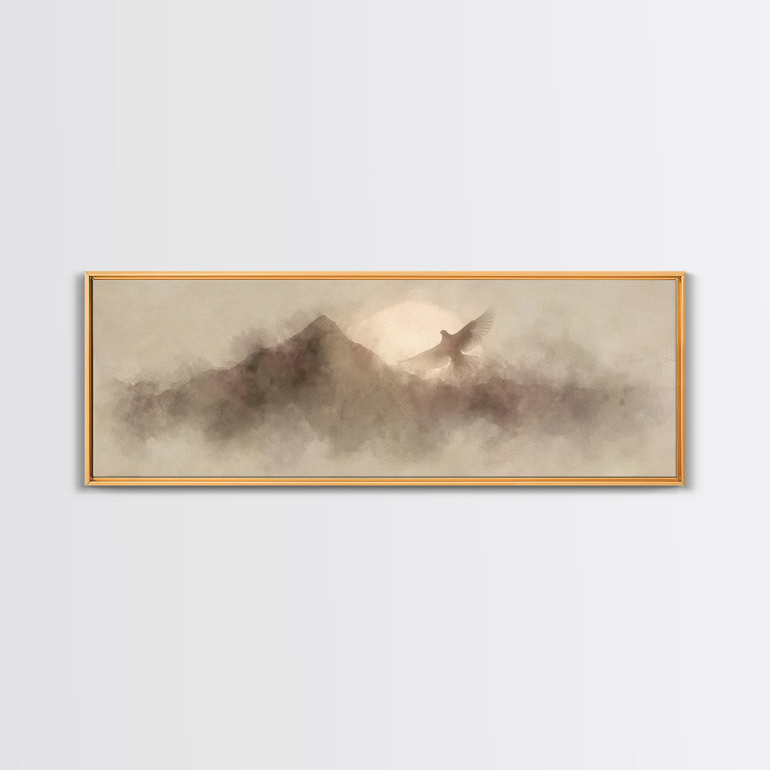 Promise Of The Dove | Framed Canvas Print | Panoramic Frame | Christian Wall Art | Christian Art Canvas | Modern Christian Art | Christian