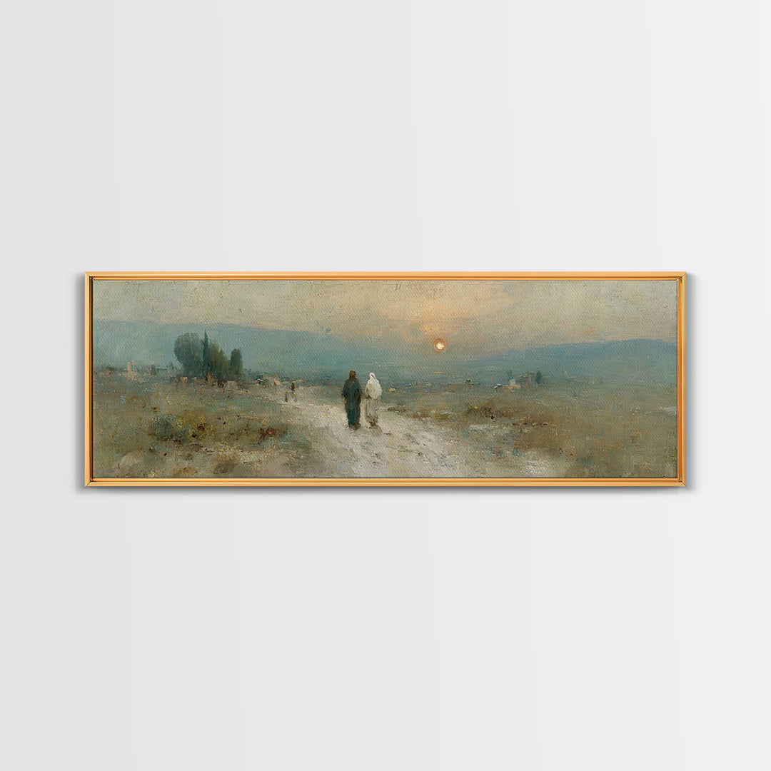 Sunset Journey Grace | Framed Canvas Print | Christian Wall Art | Christian Art Canvas | Extra Wide Art | Christian Painting | Christmas Ar