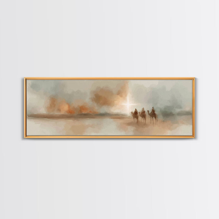 Holy Star Caravan – Framed Canvas Print – Christian Wall Art – Christian Art Canvas – Panoramic Wall Art – Christmas Art – Christian Gift