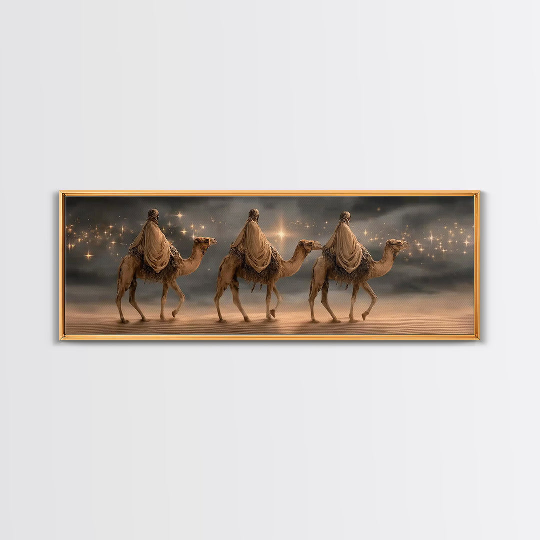 Three Kings Procession | Framed Canvas Print | Panoramic Painting | Christian Wall Art | Christian Art Canvas | Christmas Art | Christian P