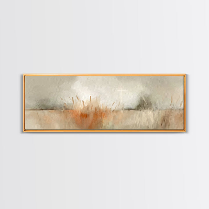 Fields Of Promise – Framed Canvas Print – Christian Wall Art – Christian Art Canvas – Panoramic Art – Christian Decor