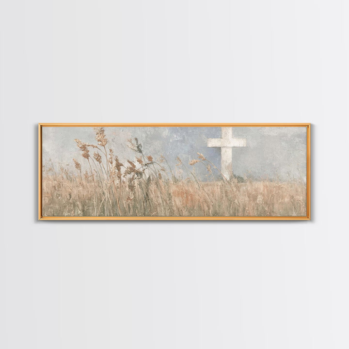Harvest Of Faith, Framed Canvas Print, Christian Art Canvas, Christian Wall Art, Panoramic Print, Christian Decorations