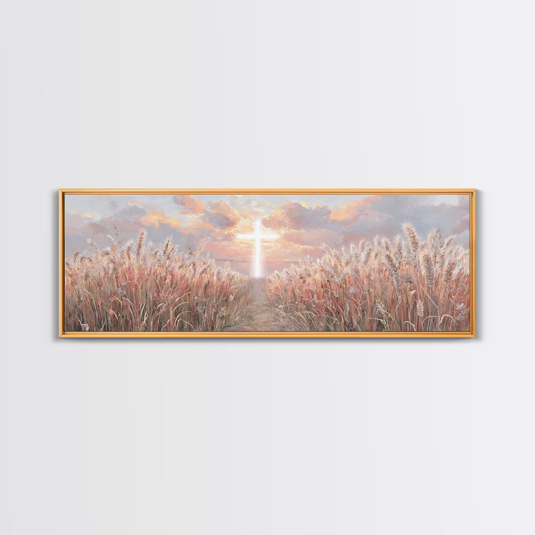 Cross Of Renewal – Framed Canvas Print – Christian Art Canvas – Christian Wall Art – Panoramic Wall Art – Christian Art