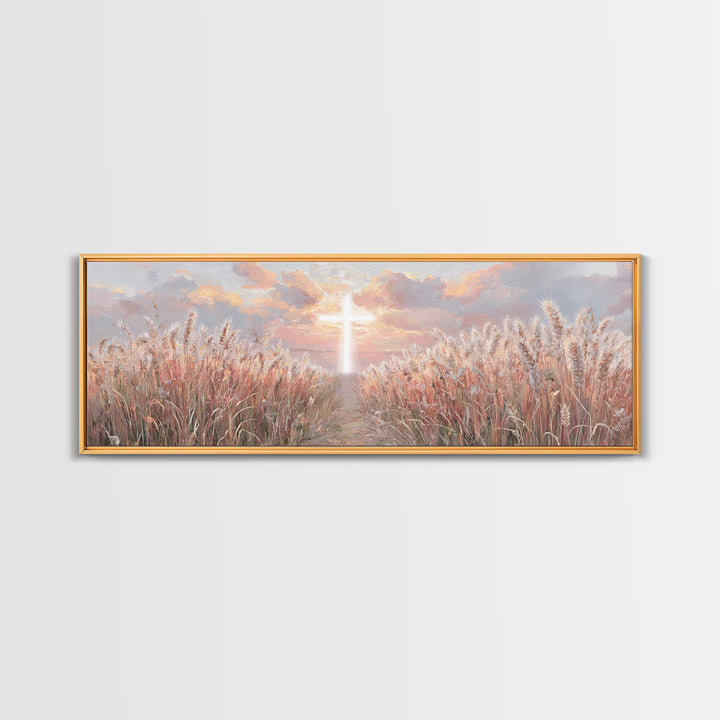 Cross Of Renewal – Framed Canvas Print – Christian Art Canvas – Christian Wall Art – Panoramic Wall Art – Christian Art