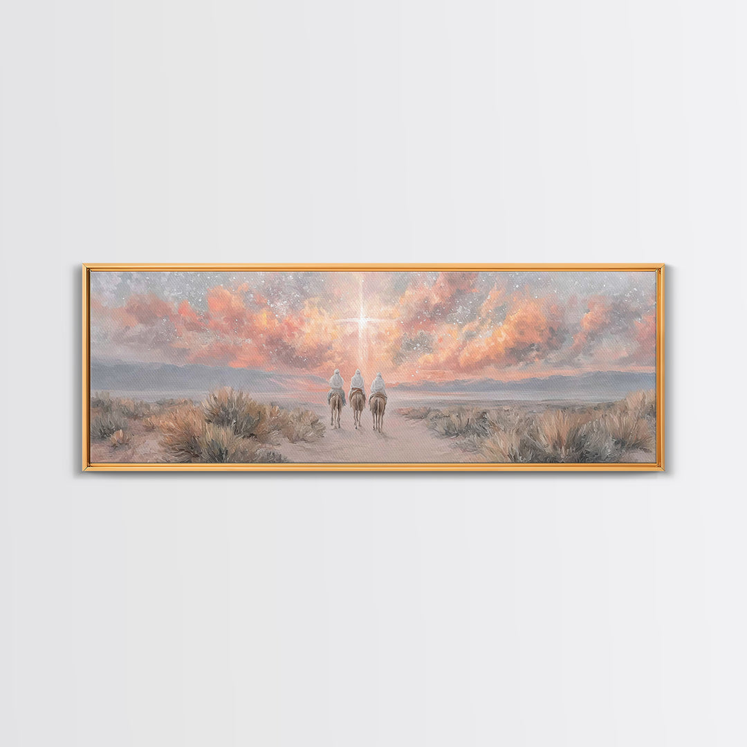 Starward Journey | Framed Canvas Print | Panoramic Wall Art | Christian Art Canvas | Christian Wall Art | Jesus Painting