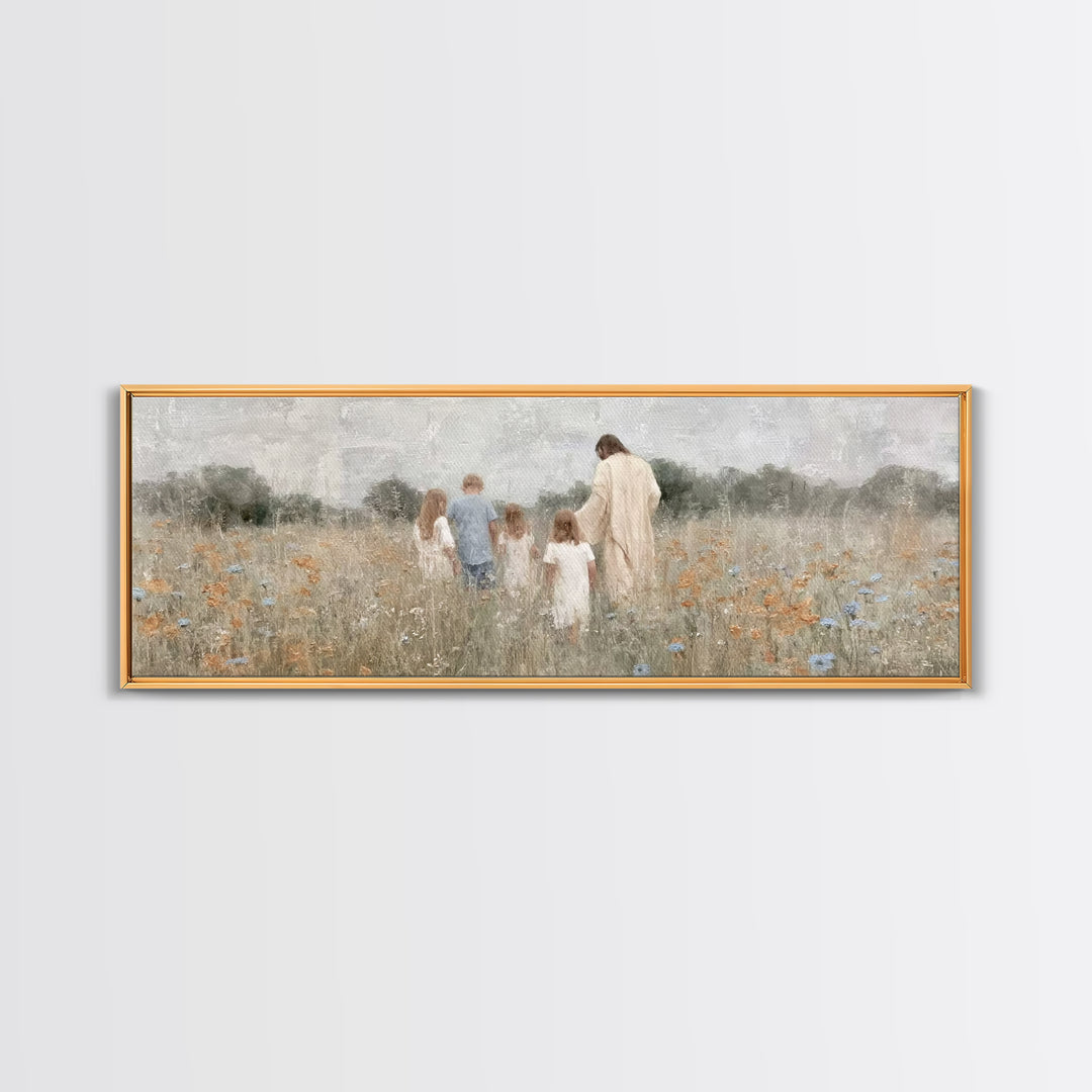 Blossoms Of Grace – Framed Canvas Print – Christian Wall Art – Jesus Painting – Christian Art Canvas – Panoramic Art – Christian Decor – Ch