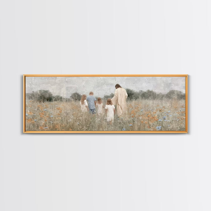 Blossoms Of Grace – Framed Canvas Print – Christian Wall Art – Jesus Painting – Christian Art Canvas – Panoramic Art – Christian Decor – Ch