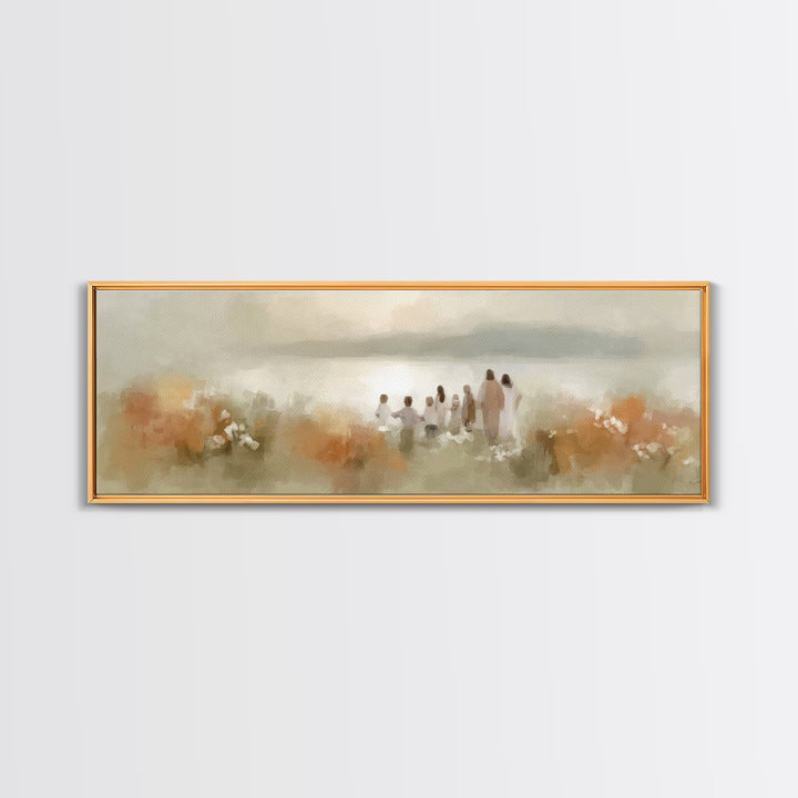 Dawn Of Salvation | Framed Canvas Print | Christian Art Canvas | Panoramic Wall Art | Jesus Painting | Christian Decor | Christian Art Prin
