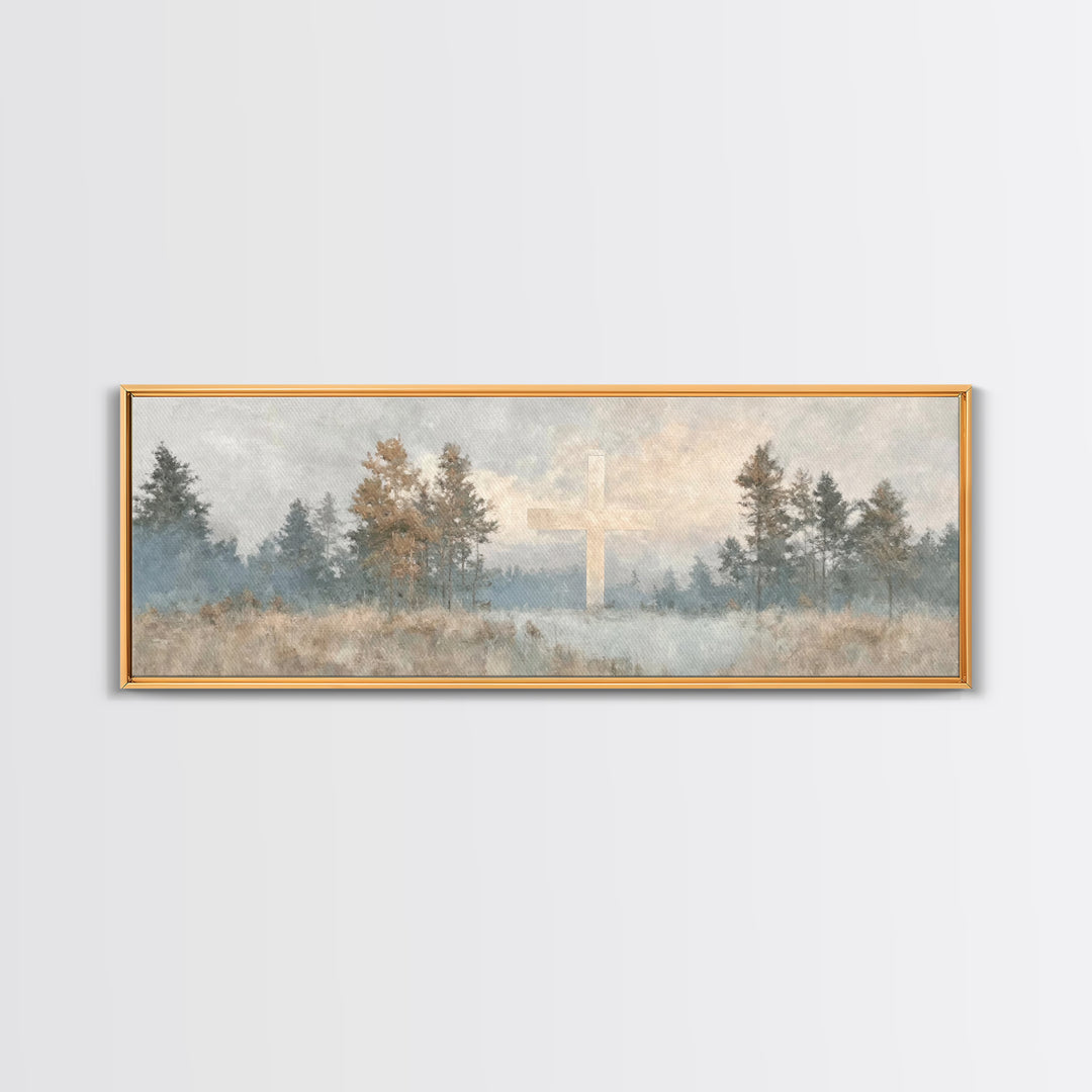 Forest Of Salvation | Framed Canvas Print | Panoramic Wall Art | Christian Art Canvas | Christian Painting | Christian Decor | Christian Ar