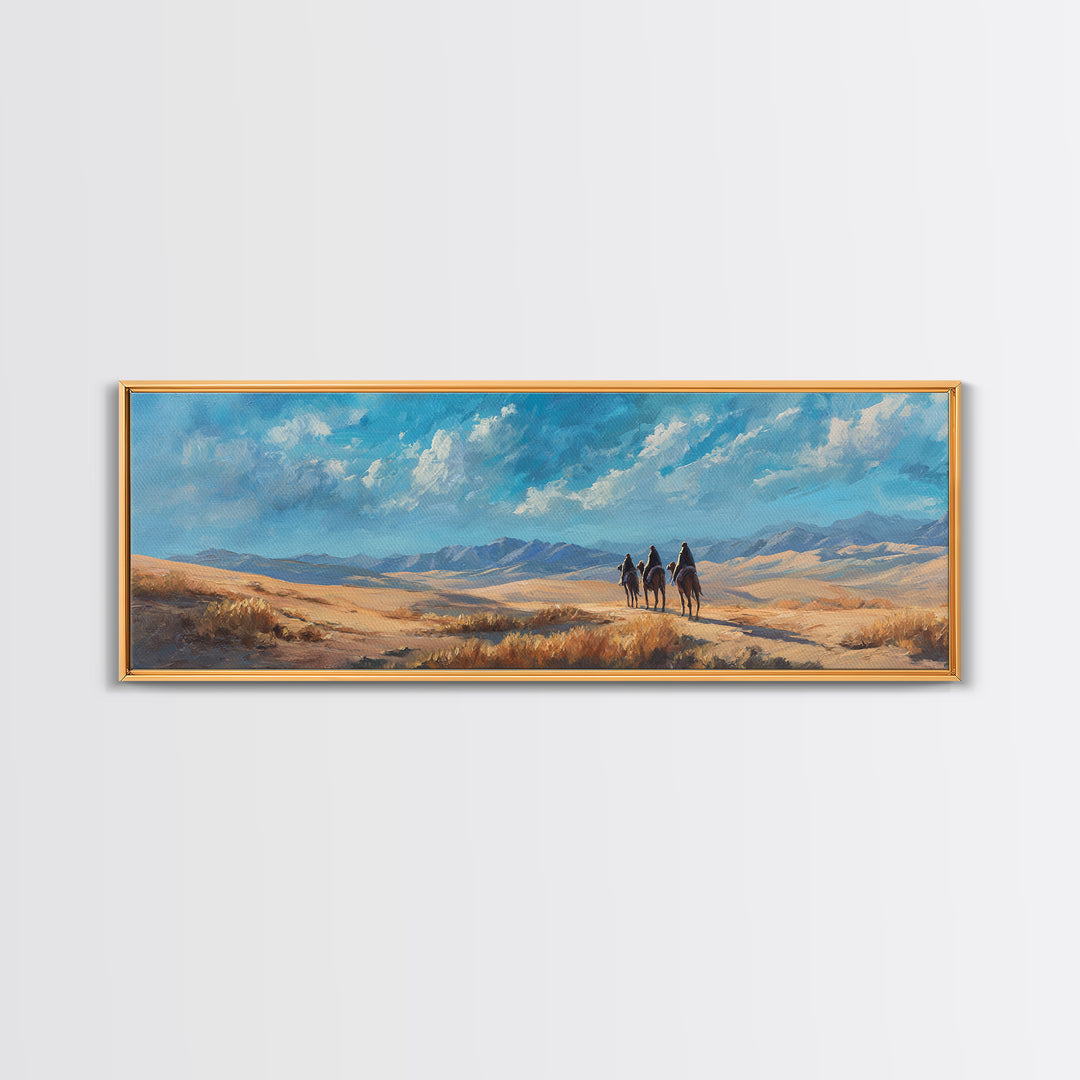Holy Caravan – Framed Canvas Print – Christian Art Canvas – Jesus Painting – Panoramic Painting – Christian Wall Art