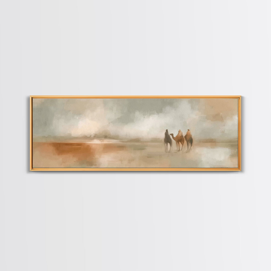 Wandering Saints | Framed Canvas Print | Christian Wall Art | Jesus Painting | Panoramic Art | Christian Art Canvas