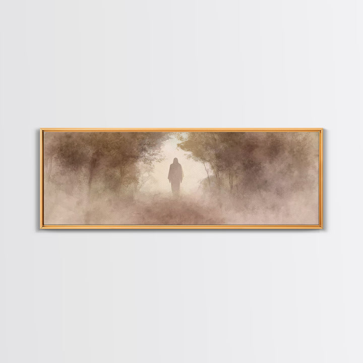 Holy Dawn Silhouette | Framed Canvas Print | Panoramic Painting | Christian Wall Art | Christian Art Canvas | Jesus Painting | Christian De