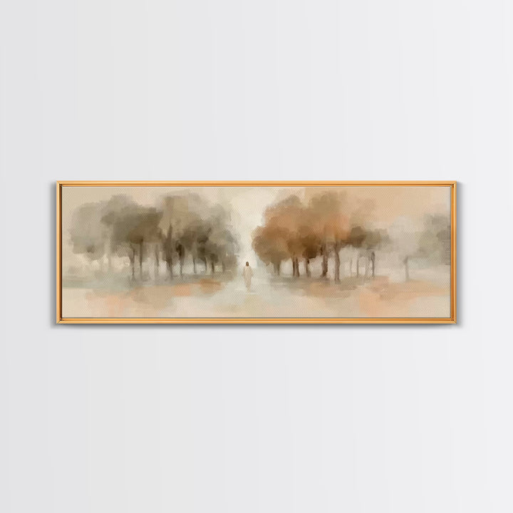 Autumn Grace Journey, Framed Canvas Print, Panoramic Frame, Christian Wall Art, Jesus Painting, Christian Art Canvas, Christian Gift Ideas