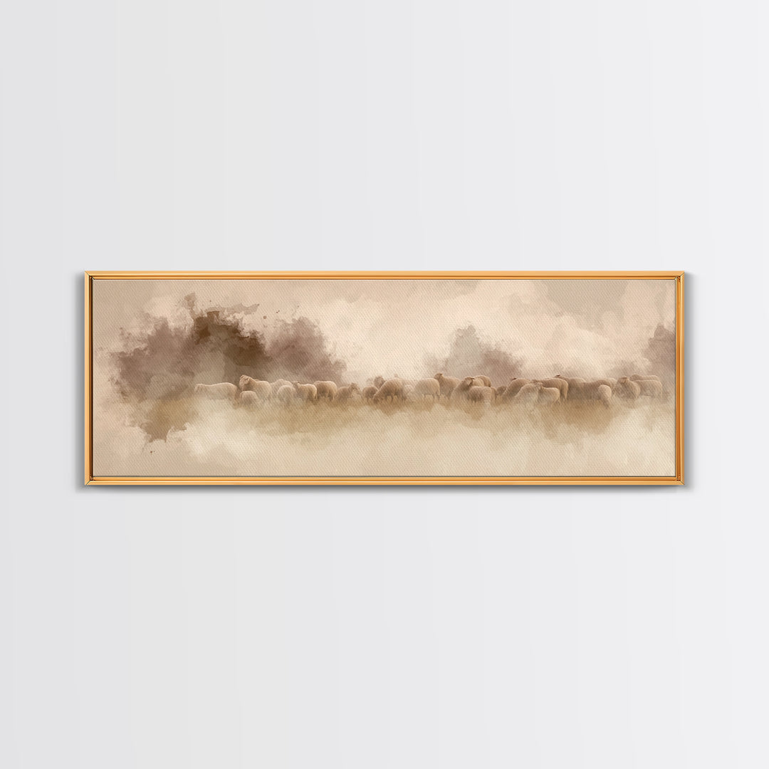 Field Of Mercy, Framed Canvas Print, Panoramic Painting, Christian Art, Christian Canvas Art, Christian Christmas Art, Unique Christian Art