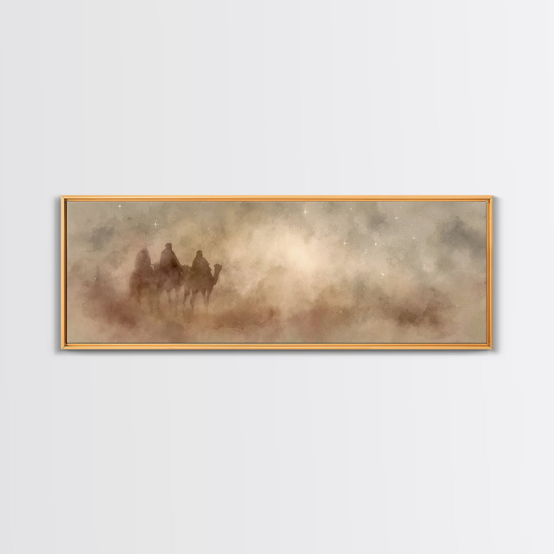 Dustborn Path | Framed Canvas Print | Jesus Painting | Christian Art Canvas | Panoramic Wall Art | Christian Wall Art