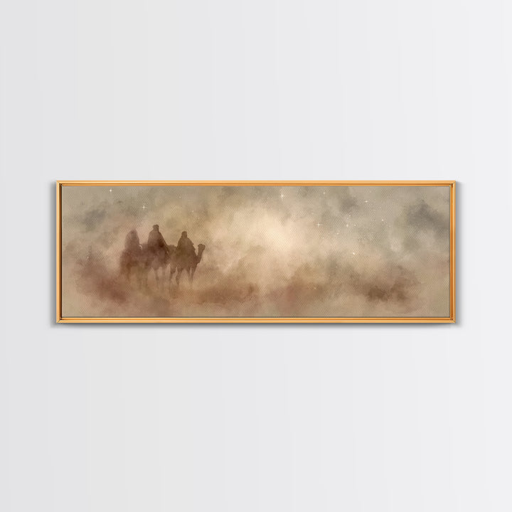 Dustborn Path | Framed Canvas Print | Jesus Painting | Christian Art Canvas | Panoramic Wall Art | Christian Wall Art