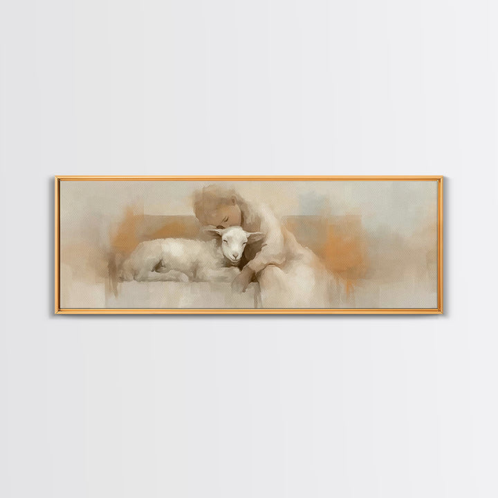 Holy Innocence | Framed Canvas Print | Christian Art | Panoramic Frame | Christian Christmas Art | Framed Christian Art | Christian Paintin