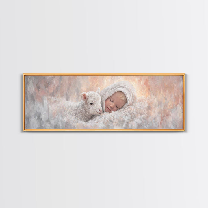 Celestial Quiet | Framed Canvas Print | Christian Wall Art | Panoramic Art | Christmas Canvas Wall Art | Christian Decorations | Jesus Pain