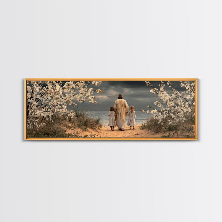 Heavenly Pathway | Framed Canvas Print | Christian Wall Art | Jesus Art Canvas | Panoramic Art | Christian Decoration | Christmas Art