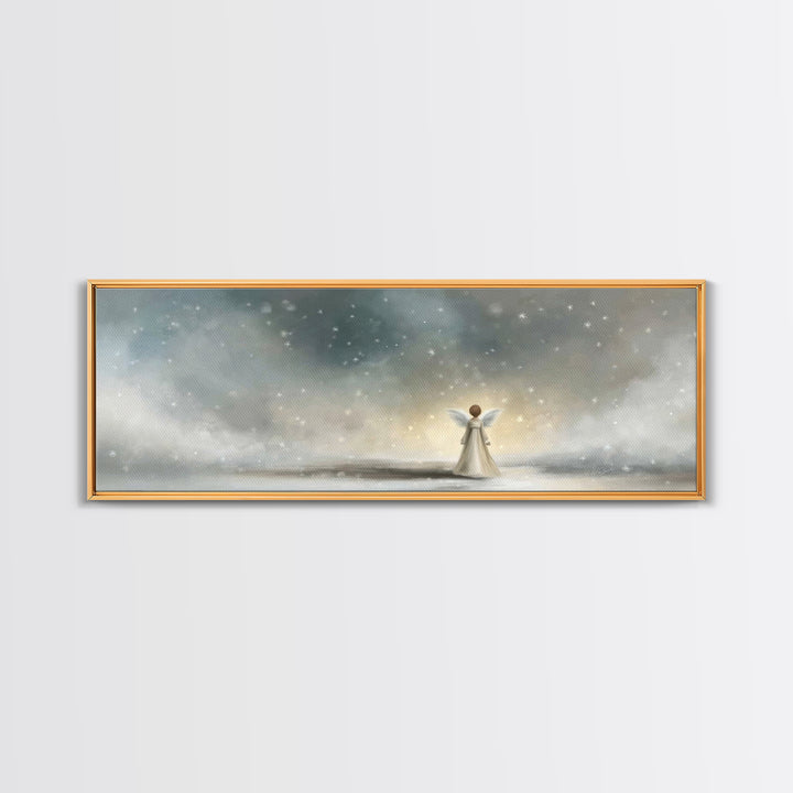 Field Of Gentle Mercy, Framed Canvas Print, Christian Art Canvas, Panoramic Wall Art, Jesus Painting, Christian Painting, Christmas Art
