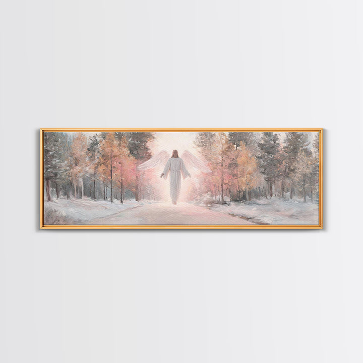 Angel Of Dawn – Framed Canvas Print – Christian Wall Art – Panoramic Frame – Christian Art Canvas – Christmas Art – Christian Gift