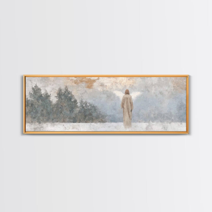 Silent Angel Watch – Framed Canvas Print – Panoramic Print – Christian Art – Minimalist Christian Art – Christian Art Canvas – Christmas Ar