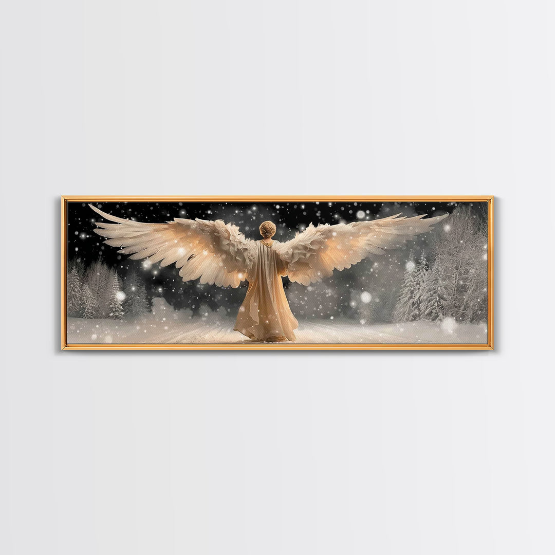 Wings Of Glory | Framed Canvas Print | Panoramic Art | Christian Wall Art | Christian Art Canvas | Christmas Art | Christian Gift