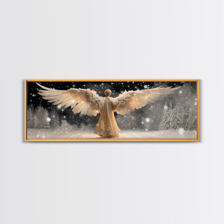 Wings Of Glory | Framed Canvas Print | Panoramic Art | Christian Wall Art | Christian Art Canvas | Christmas Art | Christian Gift