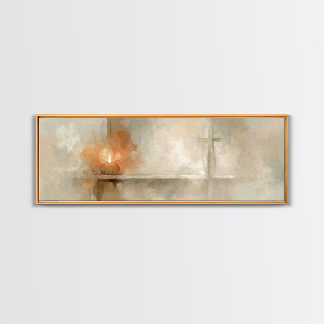 Graceful Ember, Framed Canvas Print, Panoramic Art, Christian Art Canvas, Christian Wall Art, Christian Christmas Art