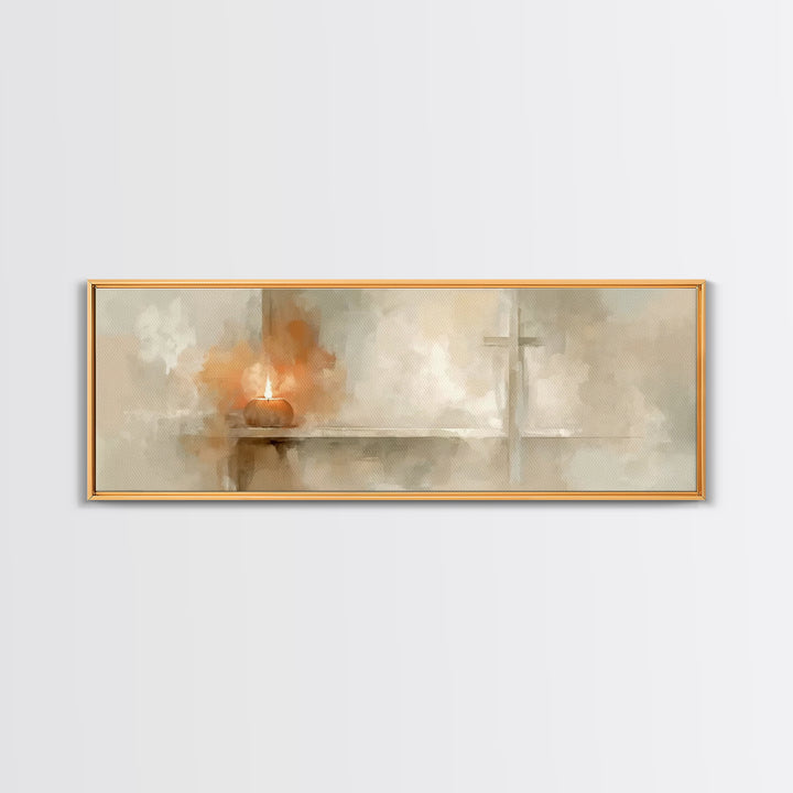 Graceful Ember, Framed Canvas Print, Panoramic Art, Christian Art Canvas, Christian Wall Art, Christian Christmas Art