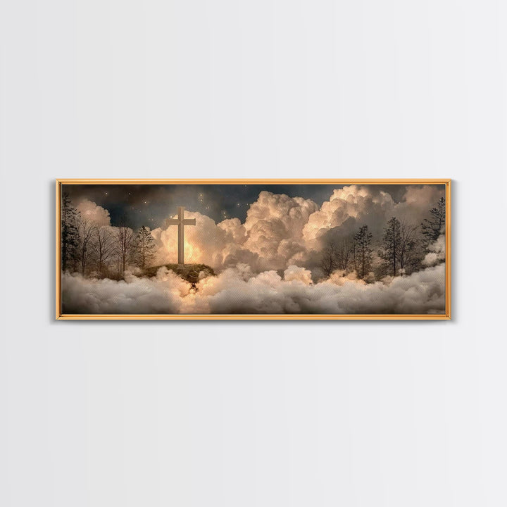 Heavenly Ascent, Framed Canvas Print, Christian Wall Art, Christian Art Canvas, Christian Painting, Christian Christmas Art, Panoramic Prin