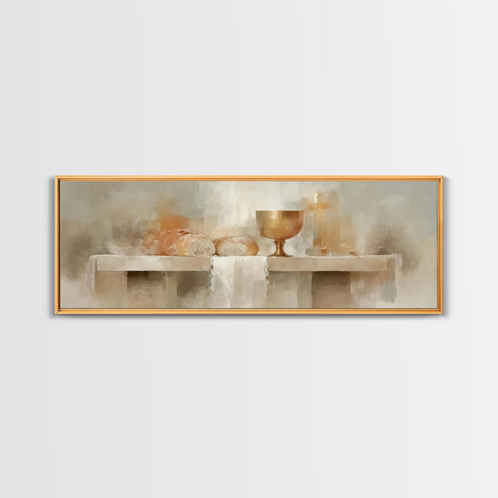 Bread Of Covenant – Framed Canvas Print – Christian Wall Art – Christian Art Canvas – Panoramic Art – Christian Christmas Art