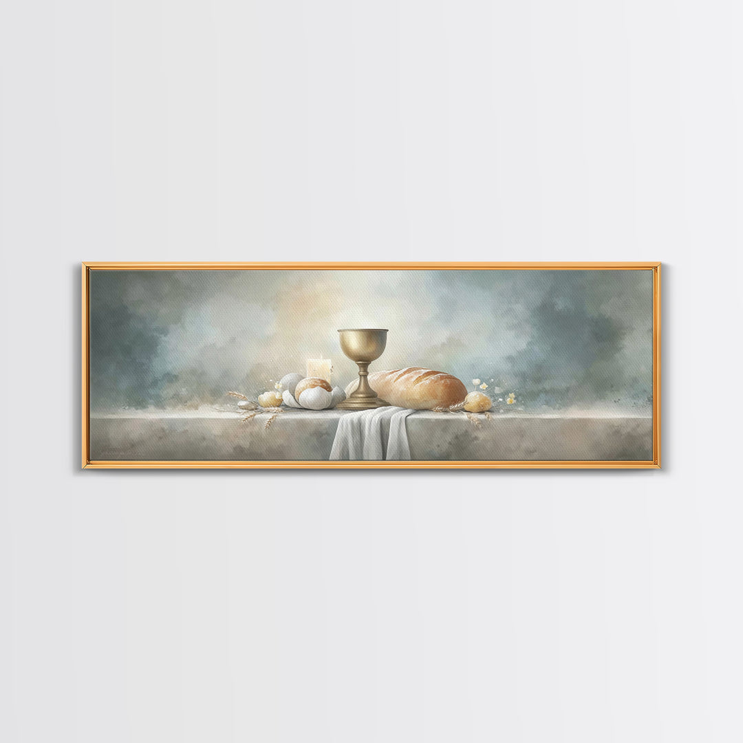 Holy Feast Radiance – Framed Canvas Print – Christian Art Canvas – Panoramic Wall Art – Christian Wall Art – Christmas Art