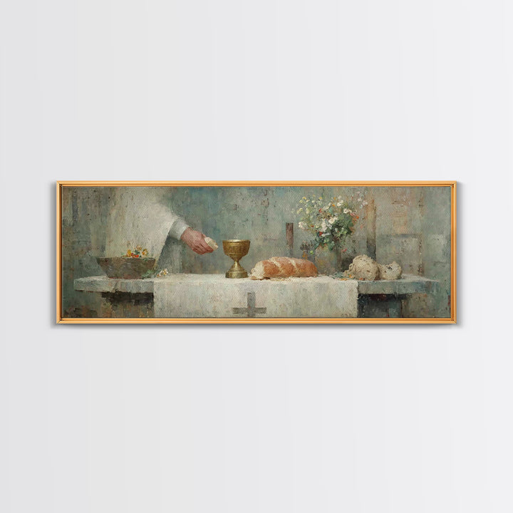Chalice Of Peace, Framed Canvas Print, Christian Christmas Art, Panoramic Frame, Christian Art Canvas, Christian Wall Art