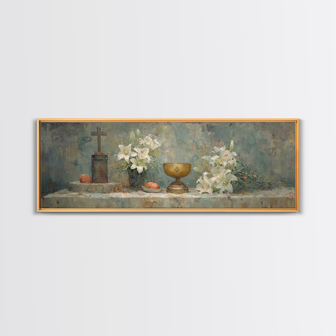 Sanctified Offering | Framed Canvas Print | Christian Art Canvas | Panoramic Art | Christian Wall Art | Christmas Art