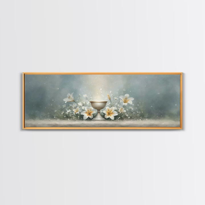 Lily Crown Glory – Framed Canvas Print – Christian Wall Art – Panoramic Wall Art – Christian Christmas Art – Christian Art Canvas