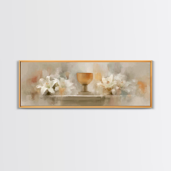 Blooming Grace, Framed Canvas Print, Christian Art Canvas, Panoramic Painting, Christian Wall Art, Christmas Art