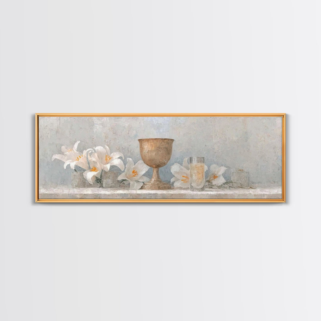 Eternal Bloom | Framed Canvas Print | Christian Art Canvas | Panoramic Frame | Christian Wall Art | Christmas Art
