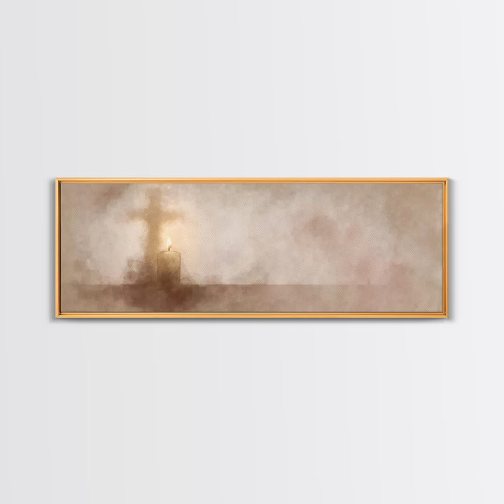 Hallowed Glow | Framed Canvas Print | Christian Art Canvas | Panoramic Art | Christian Wall Art | Christian Christmas Art