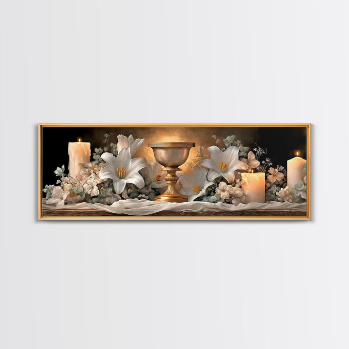 Chalice Of Light – Framed Canvas Print – Christian Wall Art – Christian Art Canvas – Panoramic Wall Art – Christmas Art – Christian Gift Id