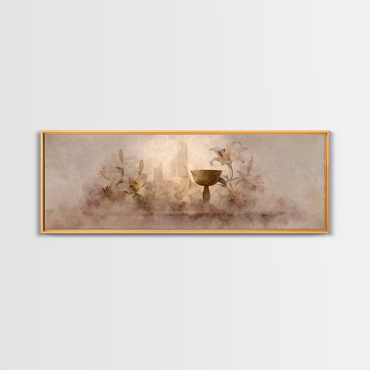 Mist Of Reverence | Framed Canvas Print | Christian Art Canvas | Panoramic Art | Modern Christian Art | Christian Wall Art | Christmas Art