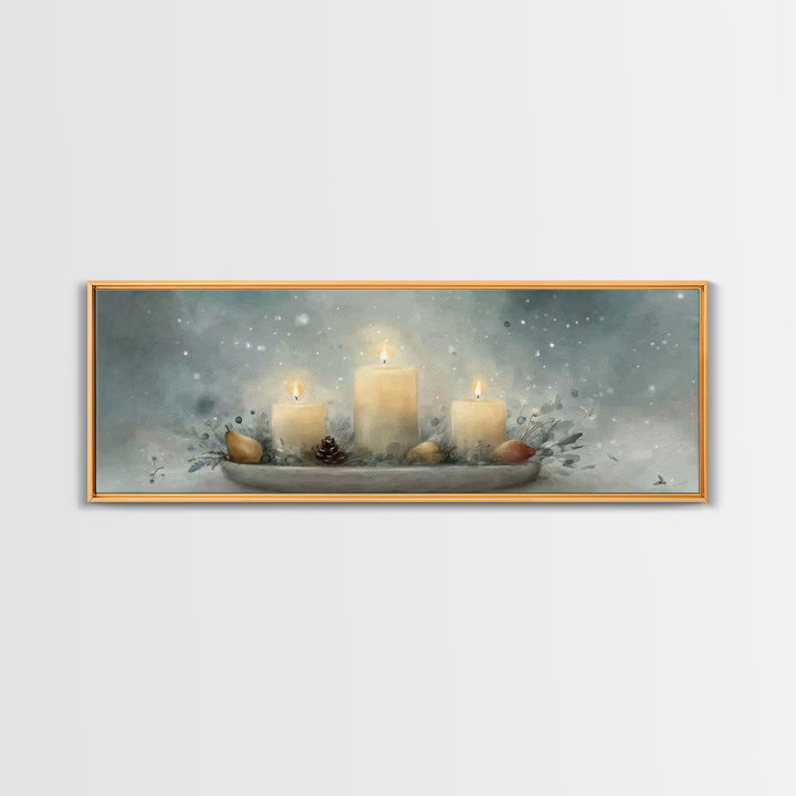 Advent Peace, Framed Canvas Print, Christian Christmas Art, Panoramic Painting, Christian Art Canvas, Christian Wall Art