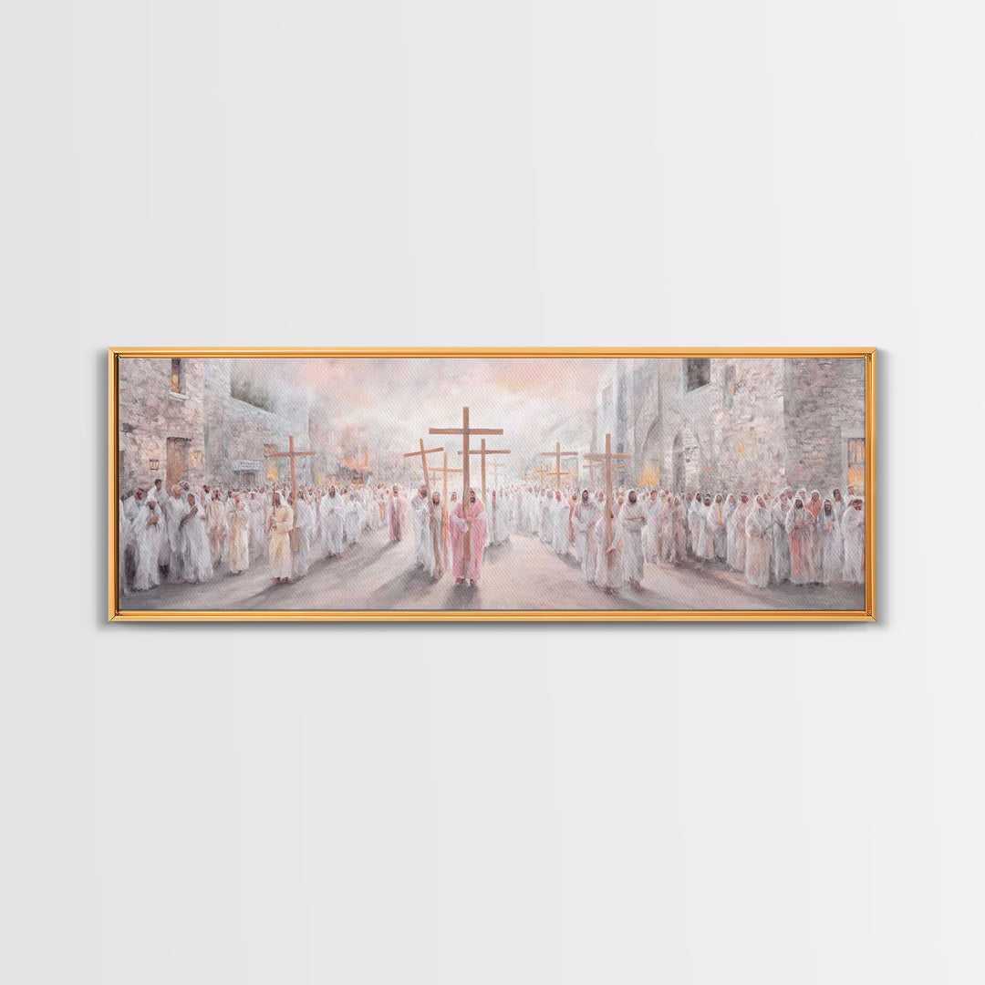 Way Of The Faithful – Framed Canvas Print – Christian Wall Art – Panoramic Frame – Christian Art Canvas – Modern Christian Art – Christian